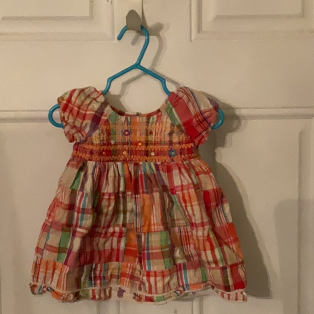 The Children’s Place Madras Embroidered Smocked Dress